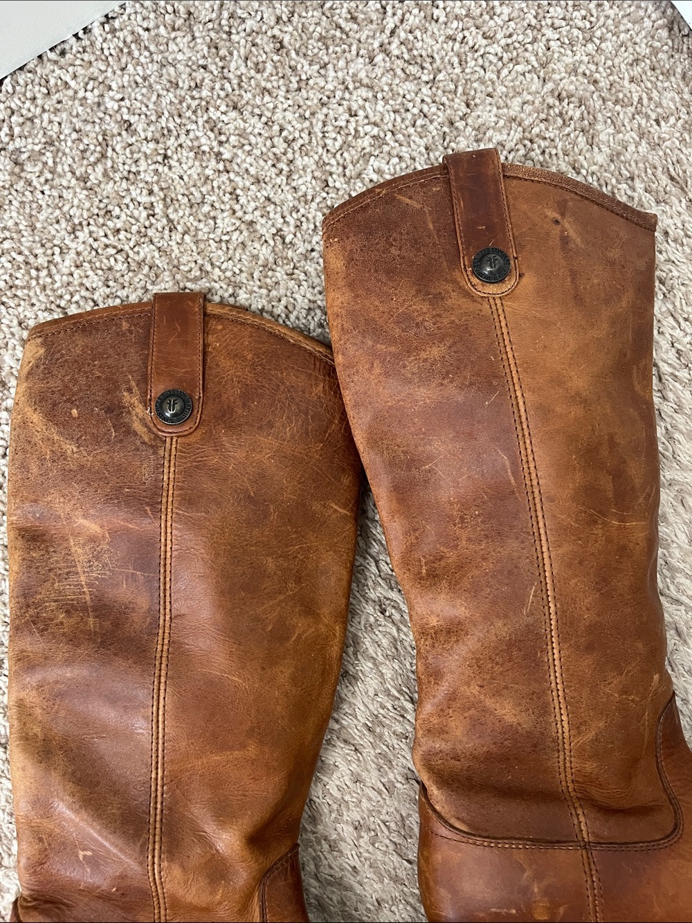 Frye Cara Boots in Cognac Leather - Size 6.5 B - Picture 9 of 16